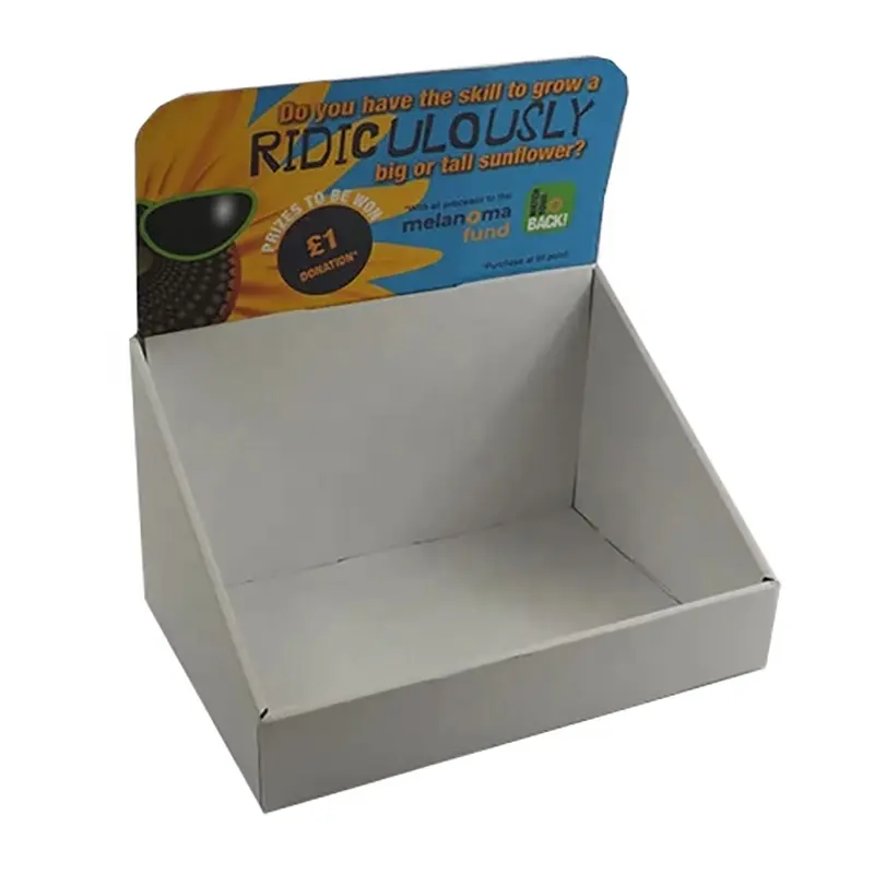 Caixas de exibição de papel feitas sob encomenda, caixa pequena de pendurar para exibição de alimentos recipientes