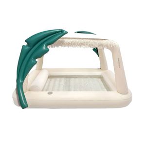 สระน้ำเป่าลม PVC สีสันสดใส พร้อมพนักพิงศีรษะแสนสบาย พกพาสะดวก เป็นมิตรกับสิ่งแวดล้อม เหมาะสำหรับอาบแดดกลางแจ้งในสวน - Product Image 1