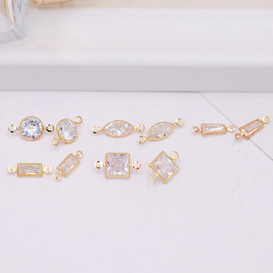 Pendentif en zircon plaqué or, formes variées, composants de bijoux pour la création de boucles d'oreilles et colliers DIY - Product Image 4