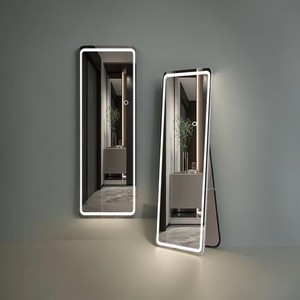 <span class=keywords><strong>Espejo</strong></span> de pie inteligente recargable de 71*26 pulgadas con LED, interruptor táctil, 3 colores de luces LED, diseño Art Deco, <span class=keywords><strong>marco</strong></span> de aluminio. - Product Image 1