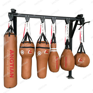 Saco de <span class=keywords><strong>boxeo</strong></span> colgante de cuero marrón, personalizado, a precio de fábrica - Product Image 3