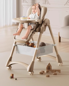 Chaises hautes pour bébé Vente à chaud en ligne <span class=keywords><strong>Chaise</strong></span> de salle à manger pour bébé OEM avec design pliable Caractéristiques ergonomiques Réglage de la hauteur et du dossier - Product Image 2