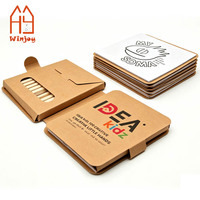 Kit de Manualidades para Niños, Caja de Papel Kraft, Paquete de Papel para Graffiti en Blanco y Tiras de Madera, Juguete Educativo de Arte Hecho a Mano