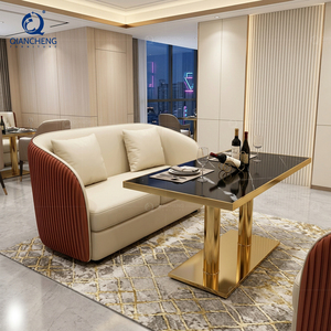 Ensemble de mobilier commercial OEM en gros pour café, bar, <span class=keywords><strong>restaurant</strong></span> de hamburgers, club, café : canapé métallique, chaise, banquette et table - Product Image 5