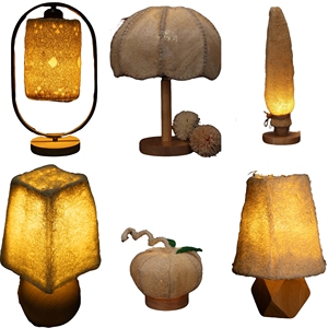 Lampes décoratives Zenidoo personnalisées en forme de loofah, corps en plastique, lampes de bureau et de sol avec alimentation par batterie, lumière blanc chaud 3500K, vente en gros - Product Image 1
