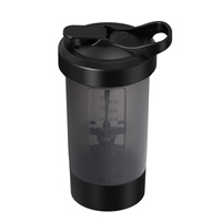 Shaker électrique entièrement automatique avec compartiment séparé pour poudre protéinée, bouteille en plastique pour la musculation et la salle de sport