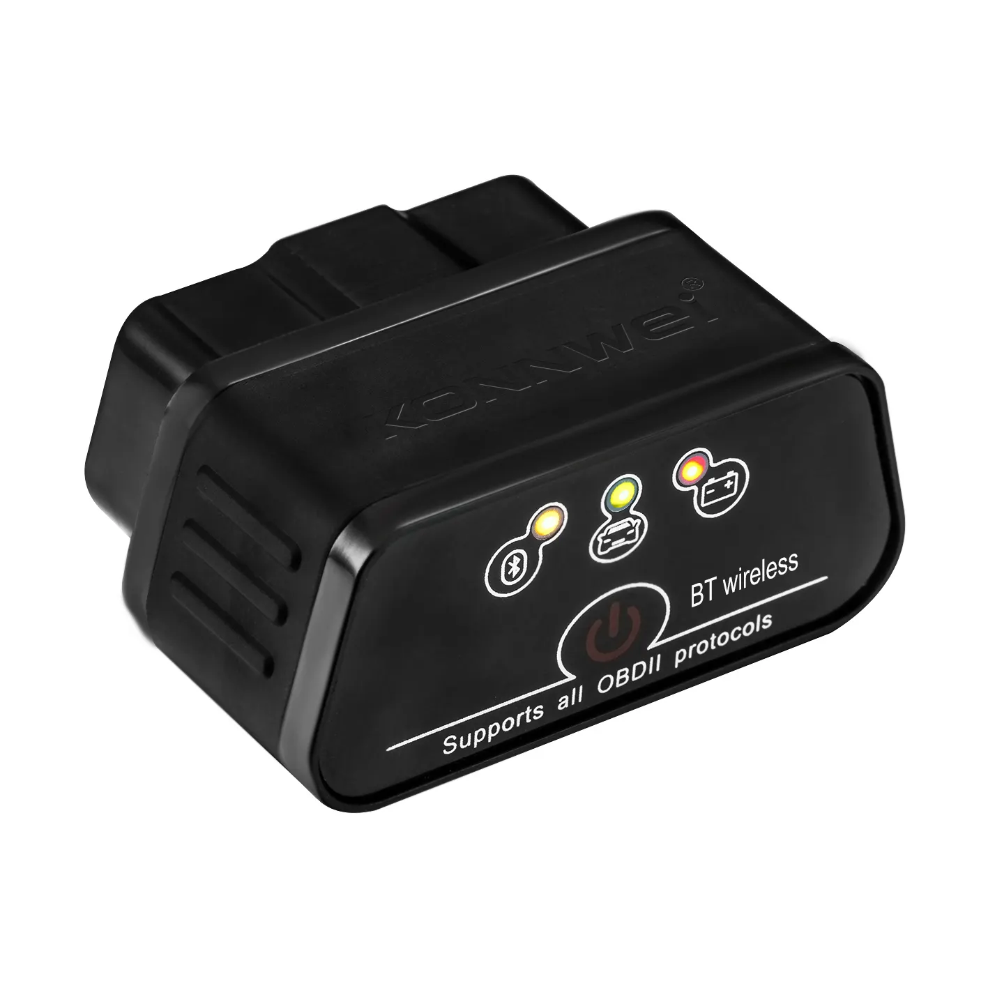 Konnwei scanner de diagnóstico automotivo, kw901 25k80 chip elm 327 com 16 pinos obdii cabo