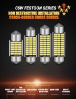 Ampoule LED Festoon 31mm C5W Canbus sans erreur 12V 3014 FPC haute luminosité pour éclairage intérieur de voiture, plafonnier et plaque d'immatriculation