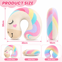 Oreiller de voyage ergonomique en mousse à mémoire de forme en forme de U, motif licorne mignon, pour le soutien du cou en avion et en voiture, personnalisable avec logo, vente en gros