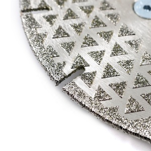 Electroplated double side tam giác u-groove hình dạng kim cương cắt mài đĩa lưỡi cưa đĩa mài mòn với mặt bích cho đá granit - Product Image 2