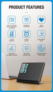 Nouvel Arrivage <span class=keywords><strong>Pixel</strong></span> Animation Réveil 15W Pliable Magnétique Téléphone Mobile 3 en 1 Multifonctionnel Chargeur <span class=keywords><strong>Sans</strong></span> <span class=keywords><strong>Fil</strong></span> pour iPhone - Product Image 4