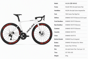 Vélo <span class=keywords><strong>de</strong></span> route aérodynamique entièrement en fibre <span class=keywords><strong>de</strong></span> <span class=keywords><strong>carbone</strong></span> 7,6 kg, cadre, fourche et tige <span class=keywords><strong>de</strong></span> selle en <span class=keywords><strong>carbone</strong></span> T1000, 24 vitesses, freins à disque hydrauliques, jantes en <span class=keywords><strong>carbone</strong></span> 50 mm, 700C, 5 tailles - Product Image 2