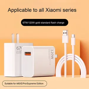 Cargador Turbo de 120W Adaptador de Corriente USB <span class=keywords><strong>Carga</strong></span> Rápida Cable de Datos Tipo C de 6A Adaptador de Viaje para Xiaomi 15 14 Ultra <span class=keywords><strong>Redmi</strong></span> K80 K70 Pro - Product Image 5
