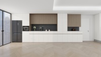 Juego de Muebles de Cocina de Lujo Modernos, Gabinetes de Madera Inteligentes Listos para Armar, Muebles de Cocina Modulares de Madera Sólida Personalizados