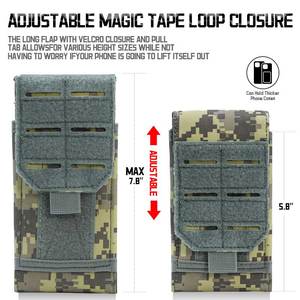 Pochette tactique réglable pour téléphone portable, petit sac IFAK Molle, pochette utilitaire EDC, sacoche de ceinture pour téléphone portable, étui pour téléphone 600D - Product Image 3