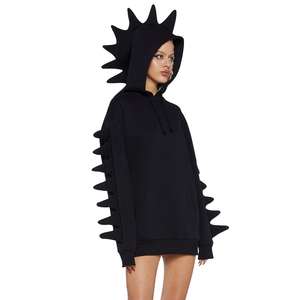 Mode personnalisé polaire Dino mousse pointes surdimensionné pull à capuche à la mode Offre Spéciale grande taille femmes sweats à capuche et sweat - Product Image 3