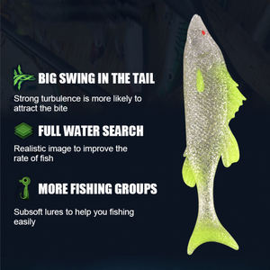 Leurre de <span class=keywords><strong>pêche</strong></span> souple en PVC, appât souple pour la <span class=keywords><strong>pêche</strong></span> en eau salée, pour poisson, bar, saumon, brochet, carpe, thon, zander, bar de mer - Product Image 6