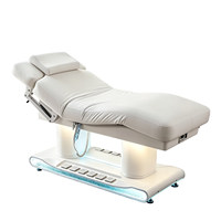 Lit de beauté multifonctionnel pliable en métal avec 4 moteurs réglables électriquement, en PVC, pour tatouage, massage, injection, micro-aiguilletage