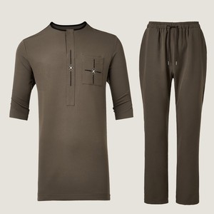 Nuevo Conjunto Étnico <span class=keywords><strong>Africano</strong></span> Dashiki de 2 Piezas <span class=keywords><strong>para</strong></span> Hombre, Camisa de Manga Corta + Pantalones, Traje de Boda Estilo <span class=keywords><strong>Africano</strong></span> - Product Image 5