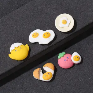 Egg Resin Charms Cartoon Omelette Tomato Chicken Diy Decoration for Phone Case