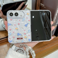 Coque de protection intégrale antichoc en PC transparent effet cristal avec motif papillon pour iPhone Duo 18 Fold avec bracelet (modèle 2026)