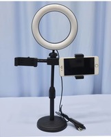 Anneau lumineux LED pour selfie de 6 pouces, rotation à 360°, bâton de selfie avec trépied pour diffusion en direct mobile, maquillage, photographie