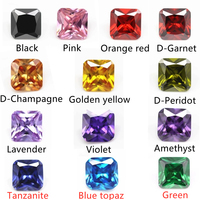 3x3mm-12x12mm, zircon cubique en forme d'octogone, coupe carrée rose, pierres précieuses synthétiques en vrac, coupe princesse, pierres CZ carrées