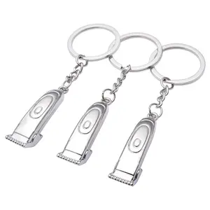 1pc Vintage Barber Series Keychain Pendant Scissors Hair Dryer Keychain Car  Ornament Accessories(Black)