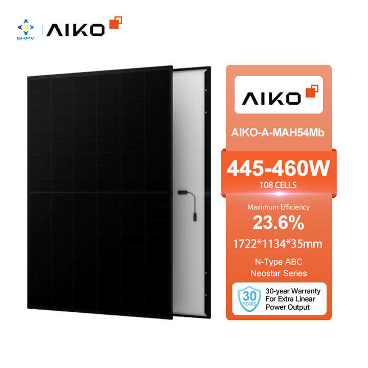 Aiko N-Type ABC Solar All Black Dual Glass 450 Watt 445Watt 460 Watt ...