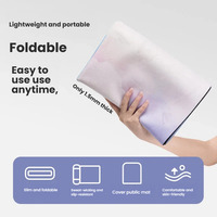 Tapis de yoga pliable et portable en microfibre de daim ultra-mince de 1,5 mm avec base en caoutchouc naturel antidérapante, idéal pour les séances d'entraînement au sol en voyage