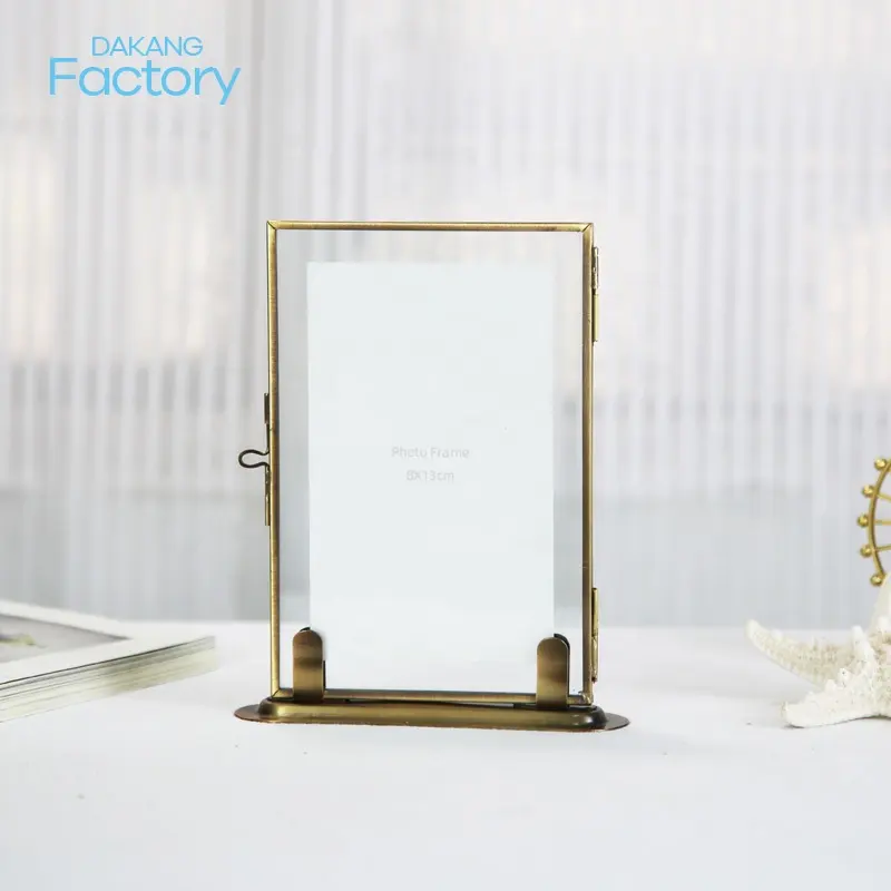 dakang metal brass 4X6 glass photo frame a4 picture frames photo albums accessories Botanical Specimen Holder Display Stand