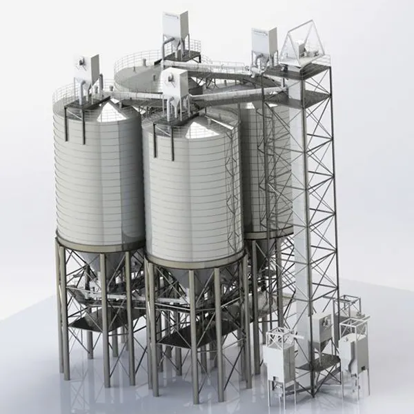 Ceniza silos de almacenamiento para la venta con cubo ascensor Dedust coleccionista de transporte neumático de sistema de descarga