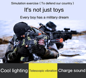 Niños juguetes de pistola de plástico camuflaje sonido luz vibración pistola niño armas eléctricas juguete - Product Image 6