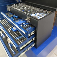 Ensemble d'outils de 408 pièces avec armoire à 3 tiroirs coulissants, cliquet à 72 dents, kit d'outils mécaniques pour la réparation automobile, pour garage et atelier