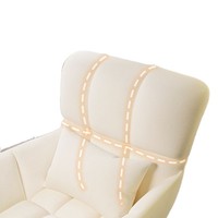 Chaise de maquillage confortable pour femme avec structure en acier inoxydable et matériau en nylon - Chaise pivotante durable pour la maison et le bureau
