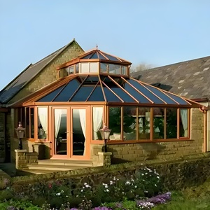 Hợp kim nhôm đứng một mình sunroom <span class=keywords><strong>k</strong></span>ính đôi cho khu dân cư ngoài trời sân vườn Victorian Nhà Màu Xanh lá cây tính năng chống thấm nước - Product Image 4