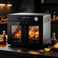 Four à air numérique à portes françaises grande capacité, four à convection de comptoir multifonction pour friture à l'air, cuisson et rôtissage