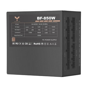 Bloc d'alimentation ATX 24 broches <span class=keywords><strong>850W</strong></span> Max Power 80Plus <span class=keywords><strong>Bronze</strong></span> Certifié Noir 120mm Ventilateur de refroidissement en stock pour PC de bureau Gaming - Product Image 5