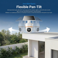 Caméra de sécurité solaire sans fil 4G LTE PTZ extérieure avec enregistrement continu 24/7 par AOV Technology, sans WiFi