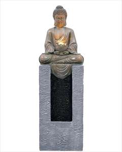 <span class=keywords><strong>Fontaine</strong></span> de <span class=keywords><strong>jardin</strong></span> <span class=keywords><strong>zen</strong></span> Bouddha en résine avec lumières LED, design étanche - Product Image 4