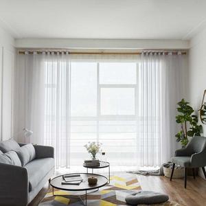 Chine Approvisionnement d'usine Rideau en voile transparent en mousseline de lin blanc uni Rideau transparent en tulle blanc élégant <span class=keywords><strong>pour</strong></span> <span class=keywords><strong>porte</strong></span> coulissante en verre - Product Image 5