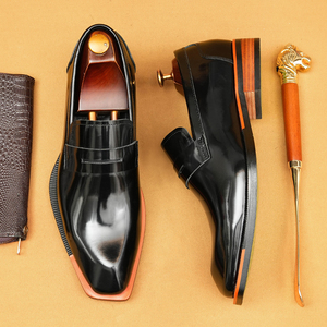 Chaussures décontractées en cuir véritable de style coréen, bottines, chaussures formelles vintage britanniques - Product Image 3