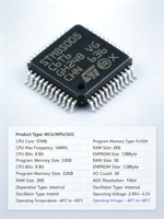 STM STM8S005C6T6 Microcontrolador de 8 Bits Económico y Popular con 32 KB de Memoria Flash, CPU de 16 MHz y EEPROM Integrado