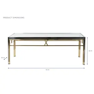 Table basse en acier et verre argenté 110x60x40 - Product Image 4