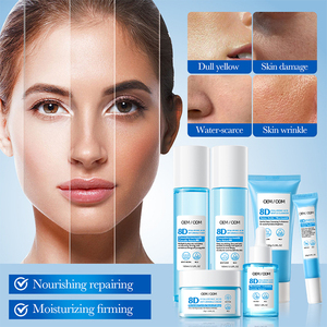 Kit de soins de la peau à l'acide hyaluronique OEM Kit de luxe Lotion tonique Crème pour le visage Sérum nettoyant pour le visage Produits de soins de la peau Coffret cadeau - Product Image 4