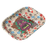 Nouveau design, ensemble de plateaux métalliques personnalisables, accessoires pour fumeurs, kit de plateau à herbes, plateau à rouler en fer blanc, vente en gros