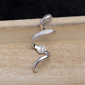 Pendentif en argent sterling 925 en forme de foudre pour femmes, pendentif en perle de 8 à 9 mm, sertissage vide, composants de bijoux DIY - Product Image 4