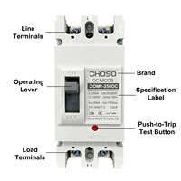 CHOSO 550V DC 2P 125A-250A-400A 20kA 12kV Disjoncteur modulaire thermique-magnétique MCCB à boîtier moulé pour systèmes solaires photovoltaïques CE CB