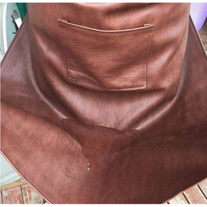 PU leather waterproof and oil-resistant <b>apron</b>, cross-border adult kitchen halter <b>apron</b>, wipeable, <b>work</b> uniform. - Product Image 3