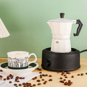 Macchina da caffè Moka italiana classica di alta qualità Design bollitore in alluminio - Product Image 4